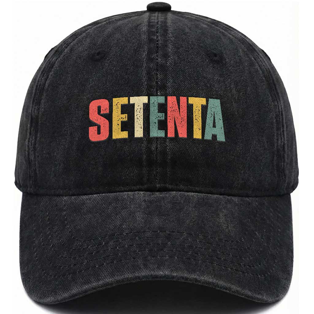 70th Birthday Setenta Washed Cotton Baseball Cap Spanish Mexican 70 Years Old Bday