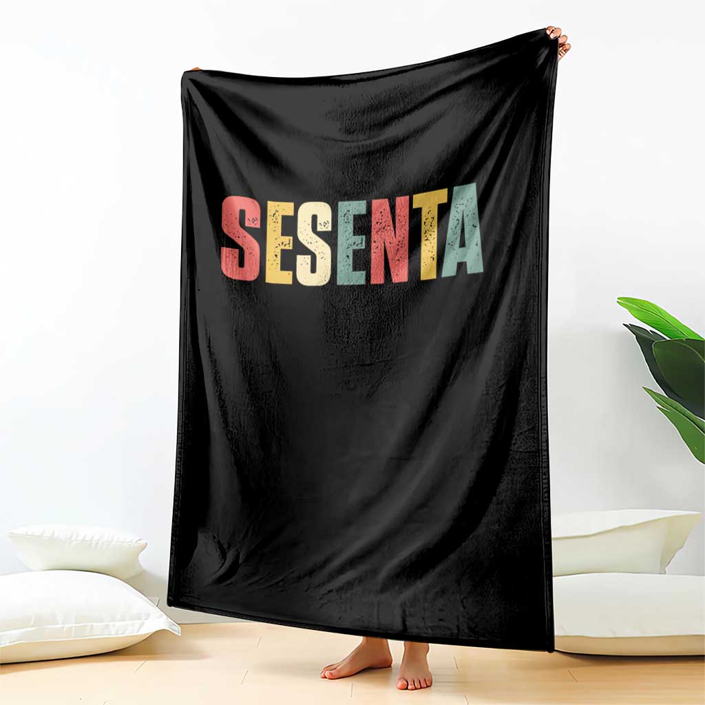 60th Birthday Sesenta Throw Blanket Spanish Mexican 60 Years Old Bday