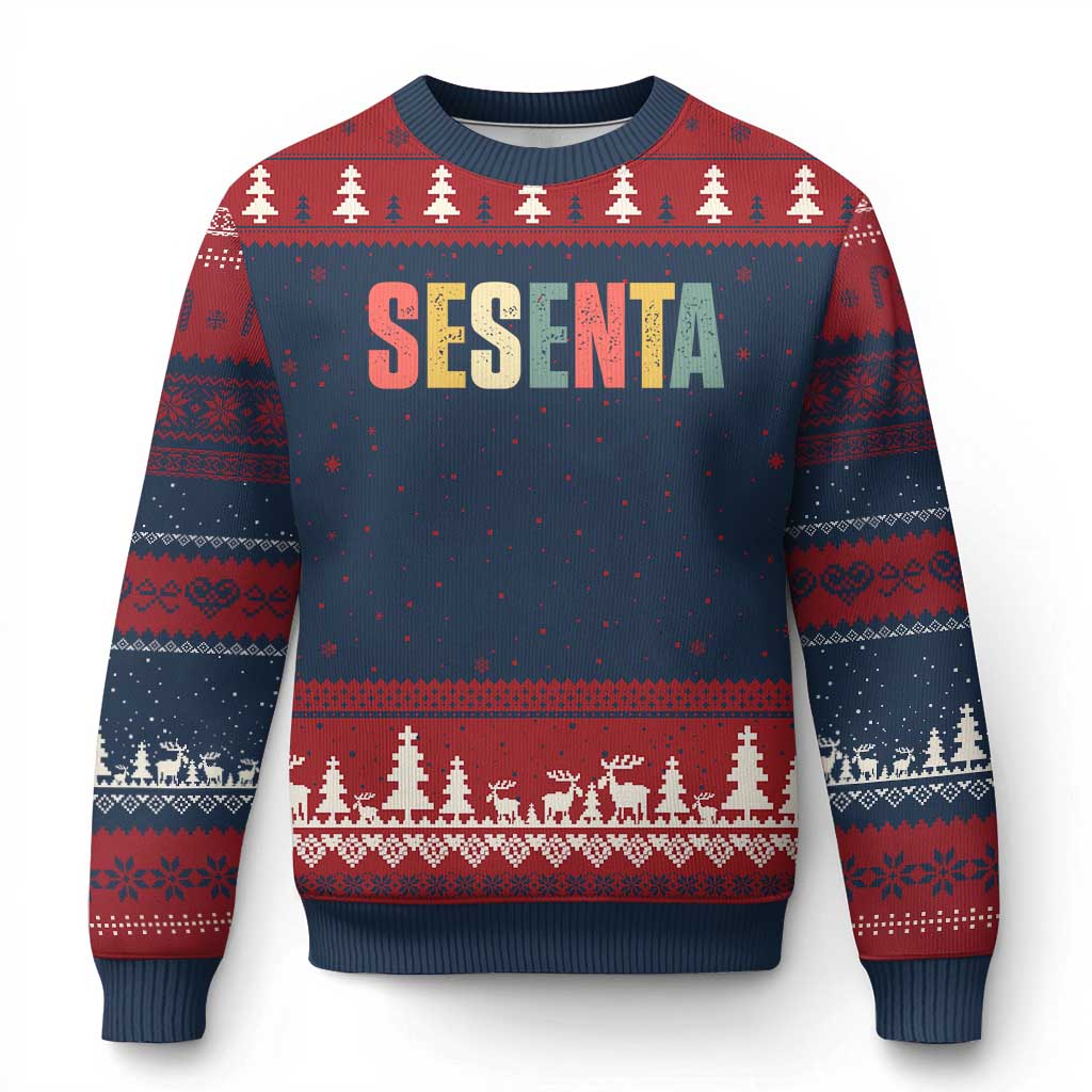 60th Birthday Sesenta Ugly Christmas Sweater Spanish Mexican 60 Years Old Bday