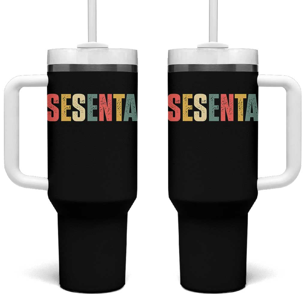 60th Birthday Sesenta Tumbler With Handle Spanish Mexican 60 Years Old Bday