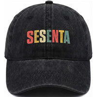 60th Birthday Sesenta Washed Cotton Baseball Cap Spanish Mexican 60 Years Old Bday