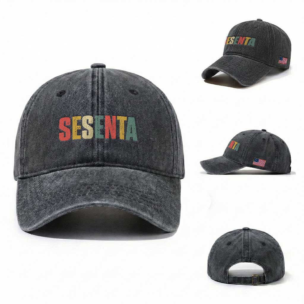 60th Birthday Sesenta Washed Cotton Baseball Cap Spanish Mexican 60 Years Old Bday