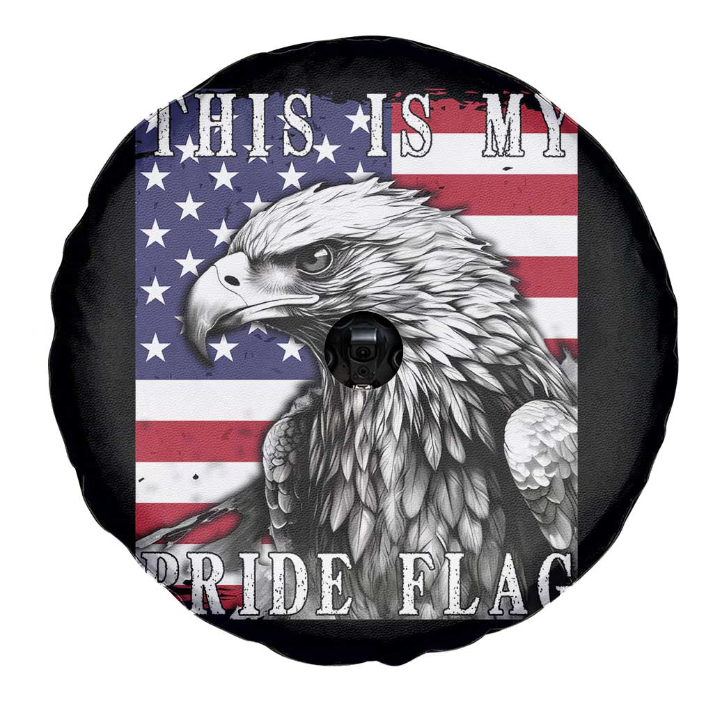 4th Of July Spare Tire Cover This Is My Pride Flag White Bald Eagle USA American Flag