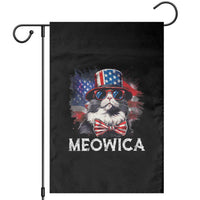 Funny 4th Of July Garden Flag Meowica American Flag USA Cat