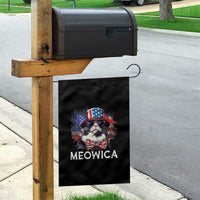 Funny 4th Of July Garden Flag Meowica American Flag USA Cat