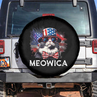 Funny 4th Of July Spare Tire Cover Meowica American Flag USA Cat