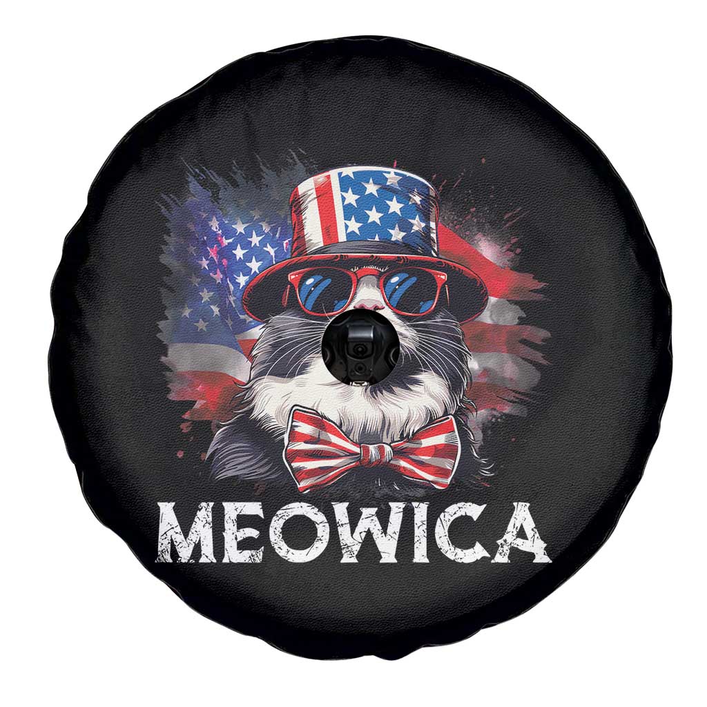 Funny 4th Of July Spare Tire Cover Meowica American Flag USA Cat