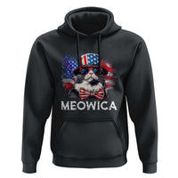 Funny 4th Of July Hoodie Meowica American Flag USA Cat - Wonder Print Shop