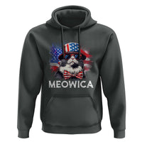 Funny 4th Of July Hoodie Meowica American Flag USA Cat - Wonder Print Shop