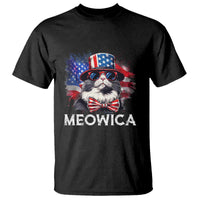 Funny 4th Of July T Shirt Meowica American Flag USA Cat - Wonder Print Shop