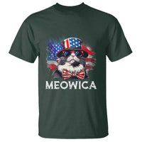 Funny 4th Of July T Shirt Meowica American Flag USA Cat - Wonder Print Shop