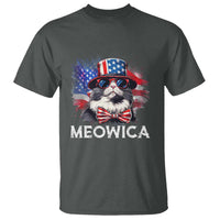 Funny 4th Of July T Shirt Meowica American Flag USA Cat - Wonder Print Shop