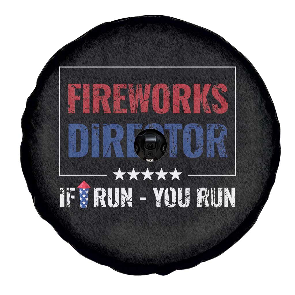 Funny 4th Of July Spare Tire Cover Fireworks Director If I Run You Run America Flag