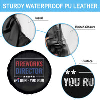 Funny 4th Of July Spare Tire Cover Fireworks Director If I Run You Run America Flag