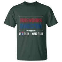 Funny 4th Of July T Shirt Fireworks Director If I Run You Run America Flag - Wonder Print Shop