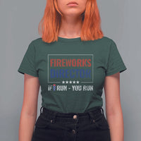 Funny 4th Of July T Shirt For Women Fireworks Director If I Run You Run America Flag - Wonder Print Shop