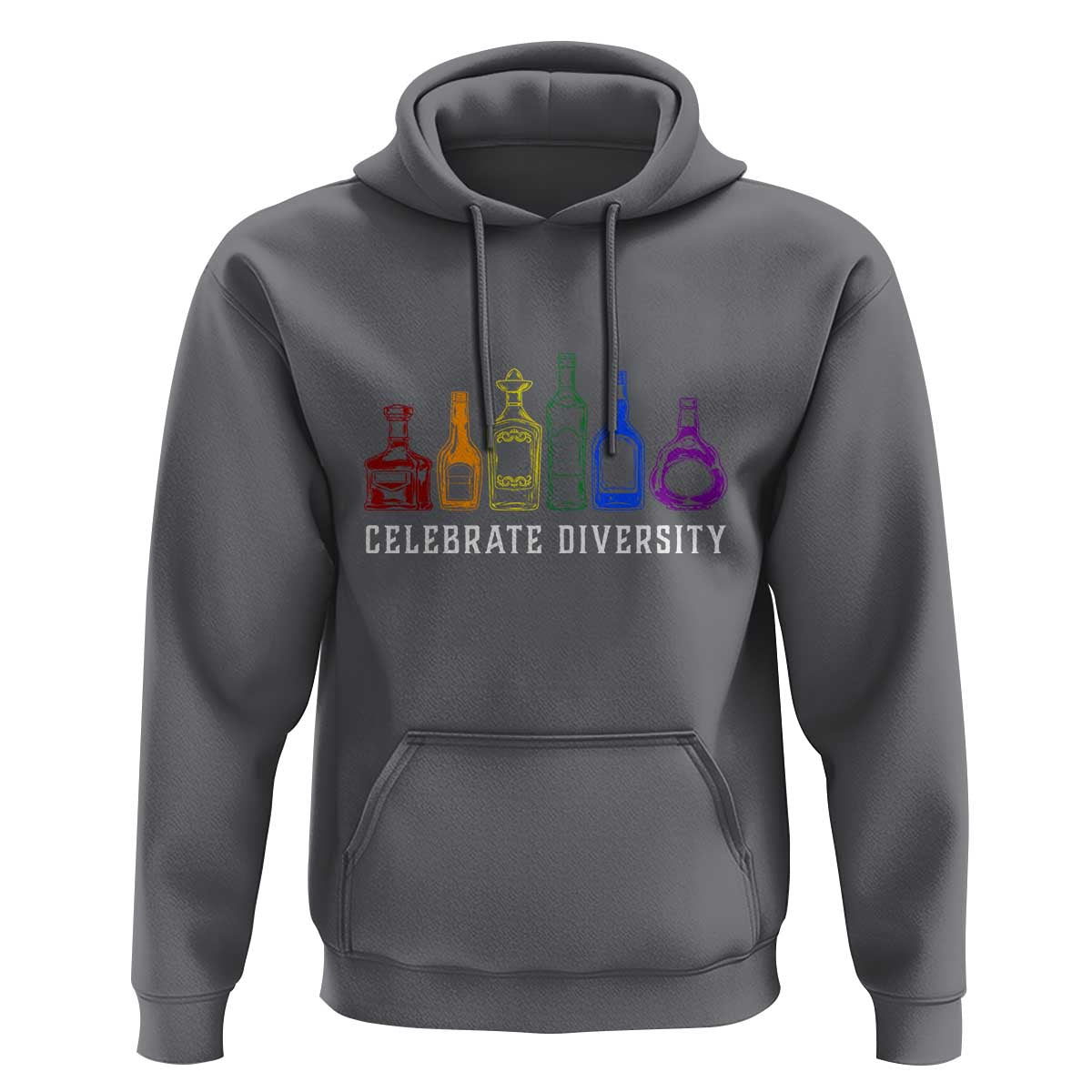 LGBTQ Pride Hoodie Celebrate Diversity LGBT Flag Wine Drinker - Wonder Print Shop