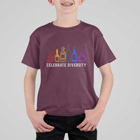 LGBTQ Pride T Shirt For Kid Celebrate Diversity LGBT Flag Wine Drinker - Wonder Print Shop