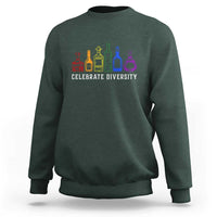 LGBTQ Pride Sweatshirt Celebrate Diversity LGBT Flag Wine Drinker - Wonder Print Shop