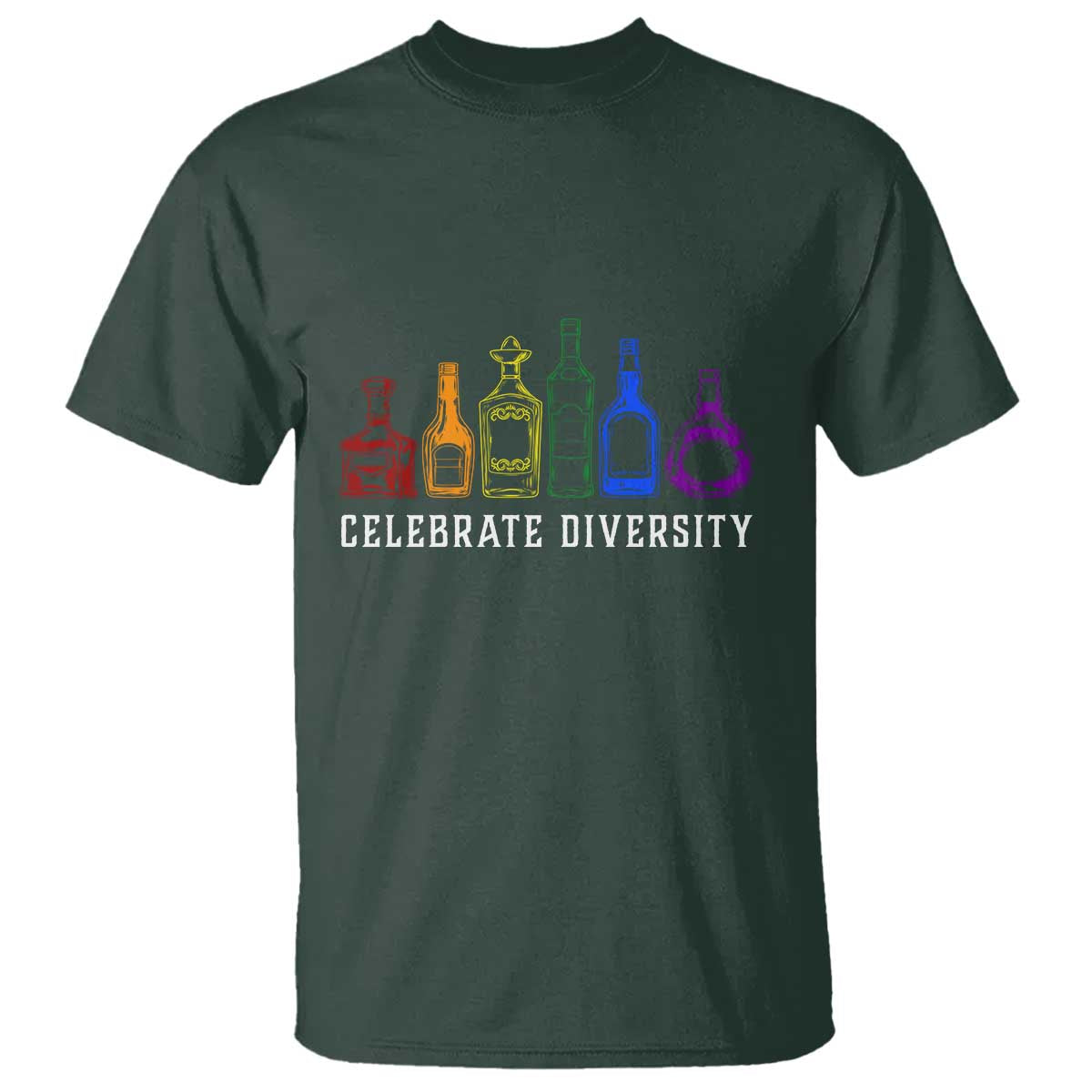 LGBTQ Pride T Shirt Celebrate Diversity LGBT Flag Wine Drinker - Wonder Print Shop