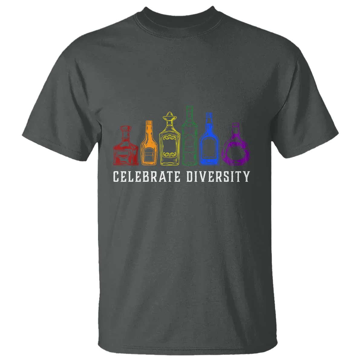 LGBTQ Pride T Shirt Celebrate Diversity LGBT Flag Wine Drinker - Wonder Print Shop