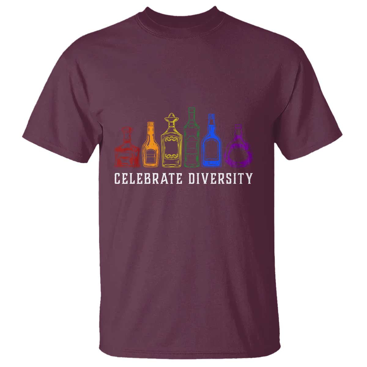 LGBTQ Pride T Shirt Celebrate Diversity LGBT Flag Wine Drinker - Wonder Print Shop
