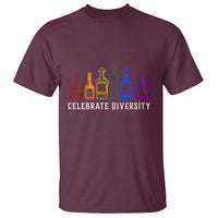 LGBTQ Pride T Shirt Celebrate Diversity LGBT Flag Wine Drinker - Wonder Print Shop