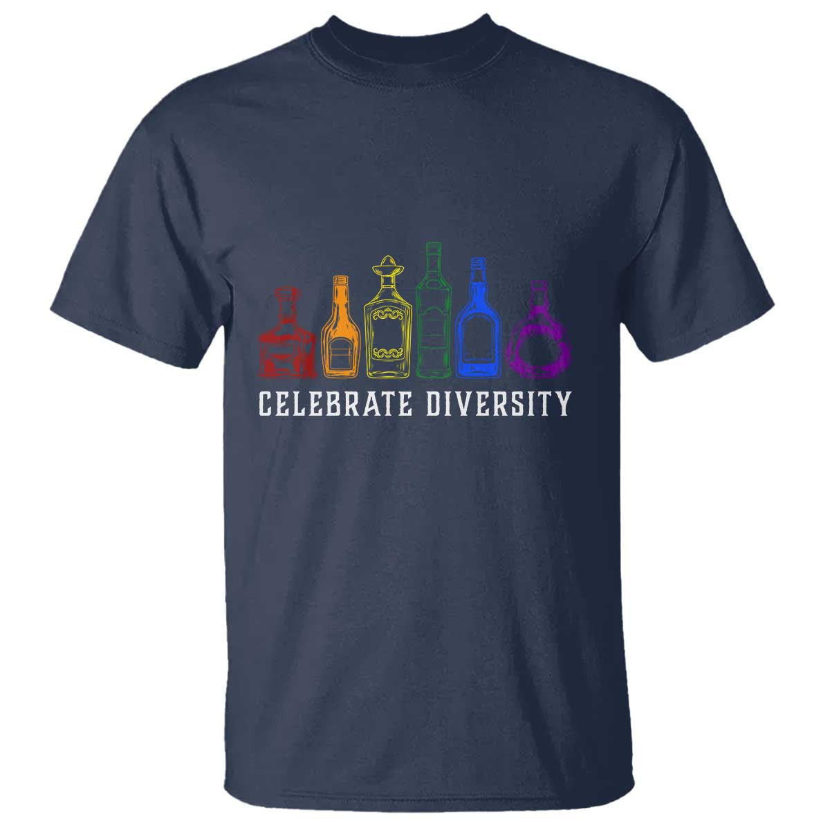 LGBTQ Pride T Shirt Celebrate Diversity LGBT Flag Wine Drinker - Wonder Print Shop