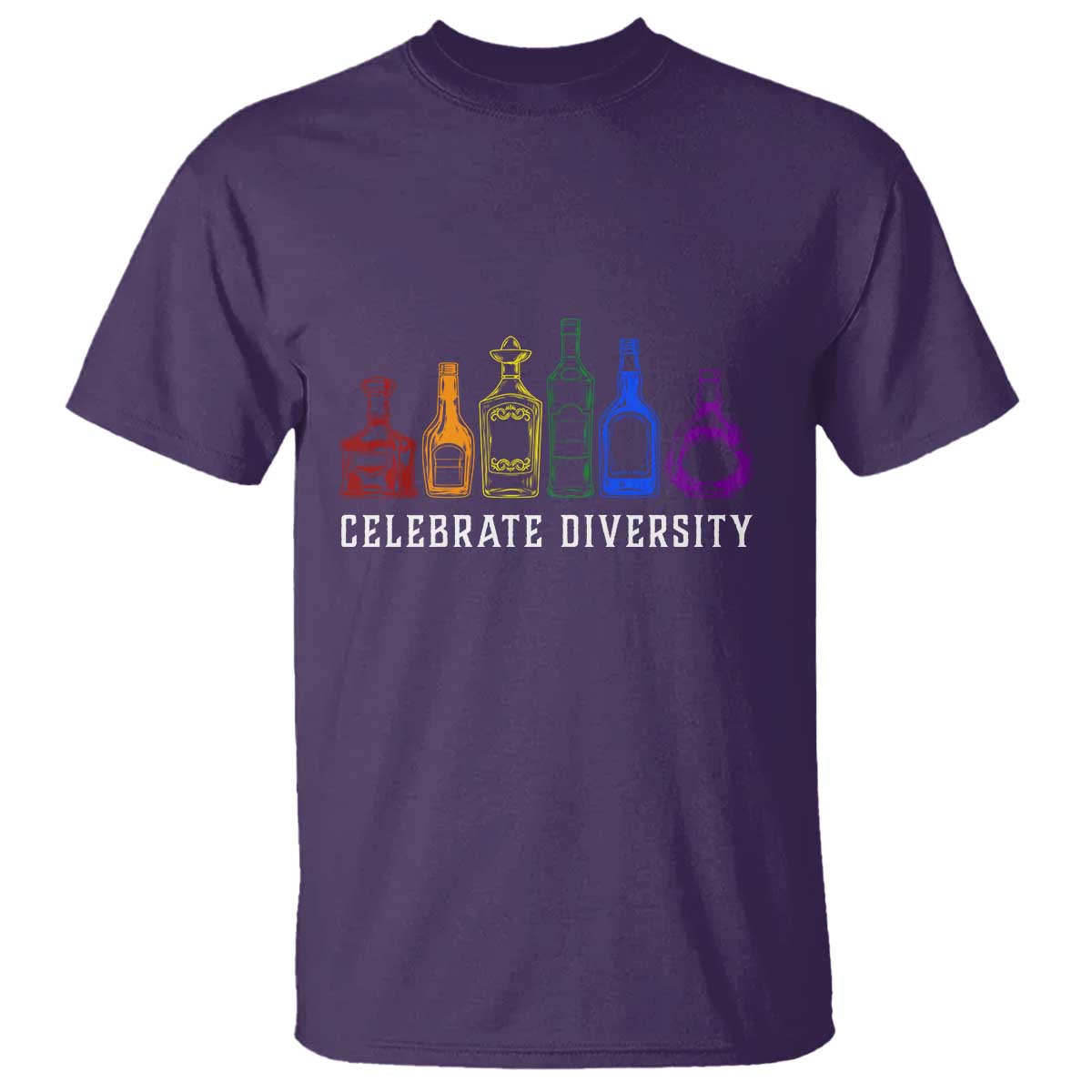 LGBTQ Pride T Shirt Celebrate Diversity LGBT Flag Wine Drinker - Wonder Print Shop