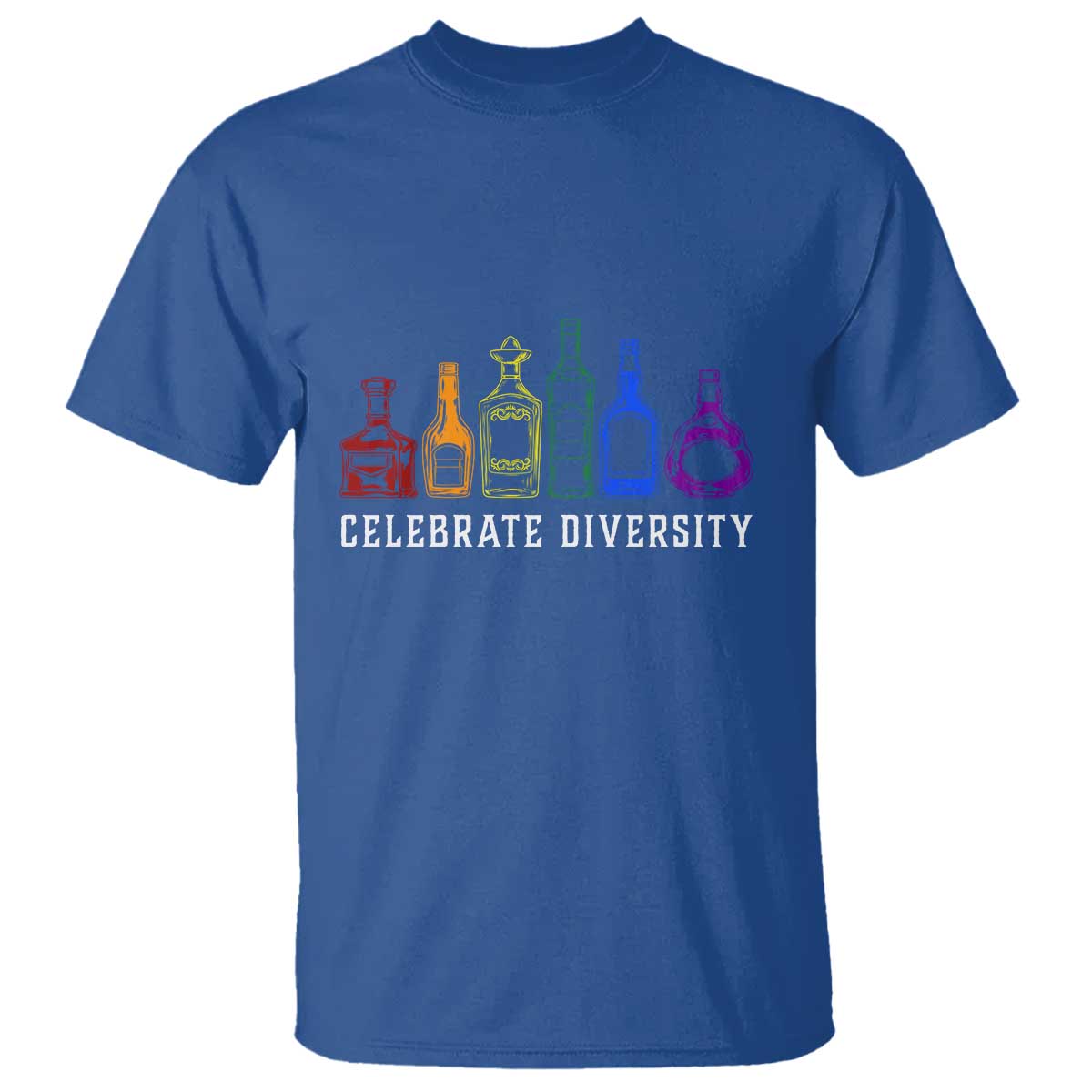 LGBTQ Pride T Shirt Celebrate Diversity LGBT Flag Wine Drinker - Wonder Print Shop