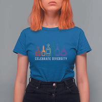 LGBTQ Pride T Shirt For Women Celebrate Diversity LGBT Flag Wine Drinker - Wonder Print Shop
