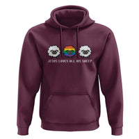 LGBTQ Hoodie Jesus Loves All His Sheep Gay Pride Woolly Sheep - Wonder Print Shop