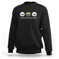 LGBTQ Sweatshirt Jesus Loves All His Sheep Gay Pride Woolly Sheep - Wonder Print Shop