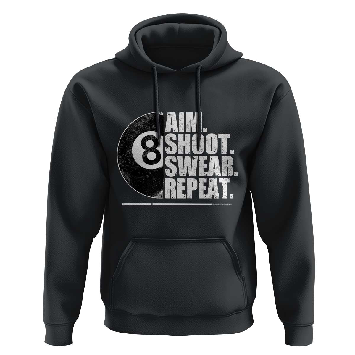Billards Lover Hoodie Aim Shoot Swear Repeat Funny Pool Balls Cue - Wonder Print Shop