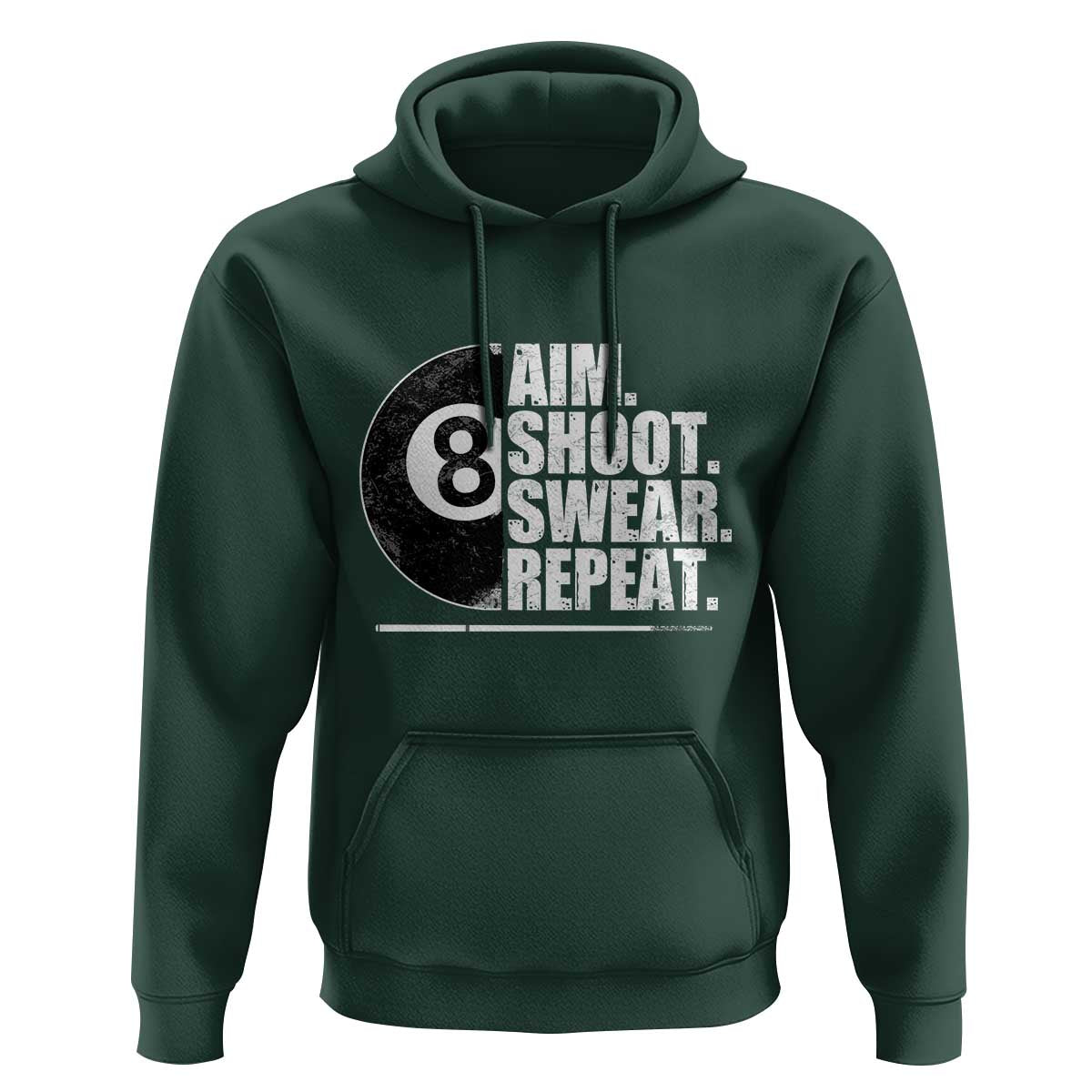 Billards Lover Hoodie Aim Shoot Swear Repeat Funny Pool Balls Cue - Wonder Print Shop