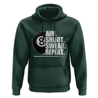 Billards Lover Hoodie Aim Shoot Swear Repeat Funny Pool Balls Cue - Wonder Print Shop