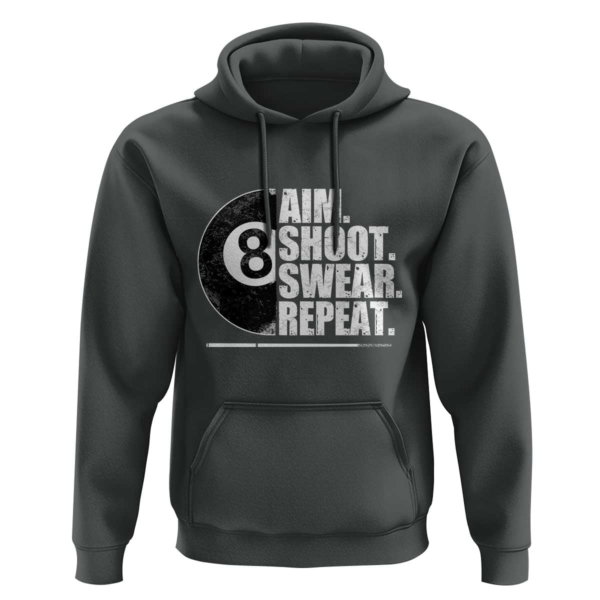 Billards Lover Hoodie Aim Shoot Swear Repeat Funny Pool Balls Cue - Wonder Print Shop