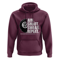 Billards Lover Hoodie Aim Shoot Swear Repeat Funny Pool Balls Cue - Wonder Print Shop