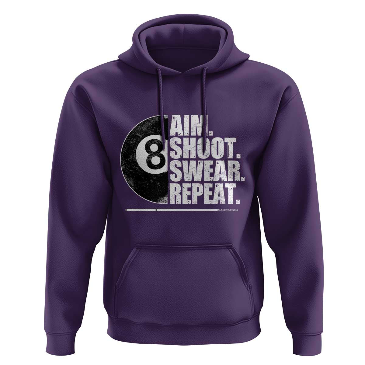 Billards Lover Hoodie Aim Shoot Swear Repeat Funny Pool Balls Cue - Wonder Print Shop
