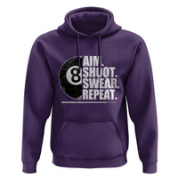 Billards Lover Hoodie Aim Shoot Swear Repeat Funny Pool Balls Cue - Wonder Print Shop
