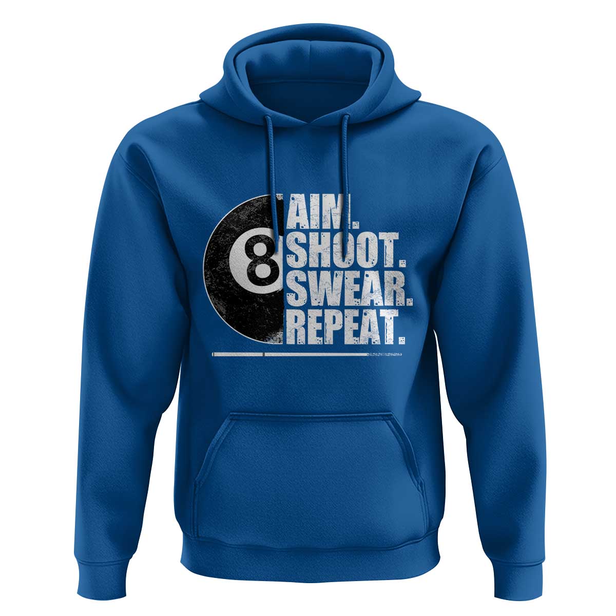 Billards Lover Hoodie Aim Shoot Swear Repeat Funny Pool Balls Cue - Wonder Print Shop