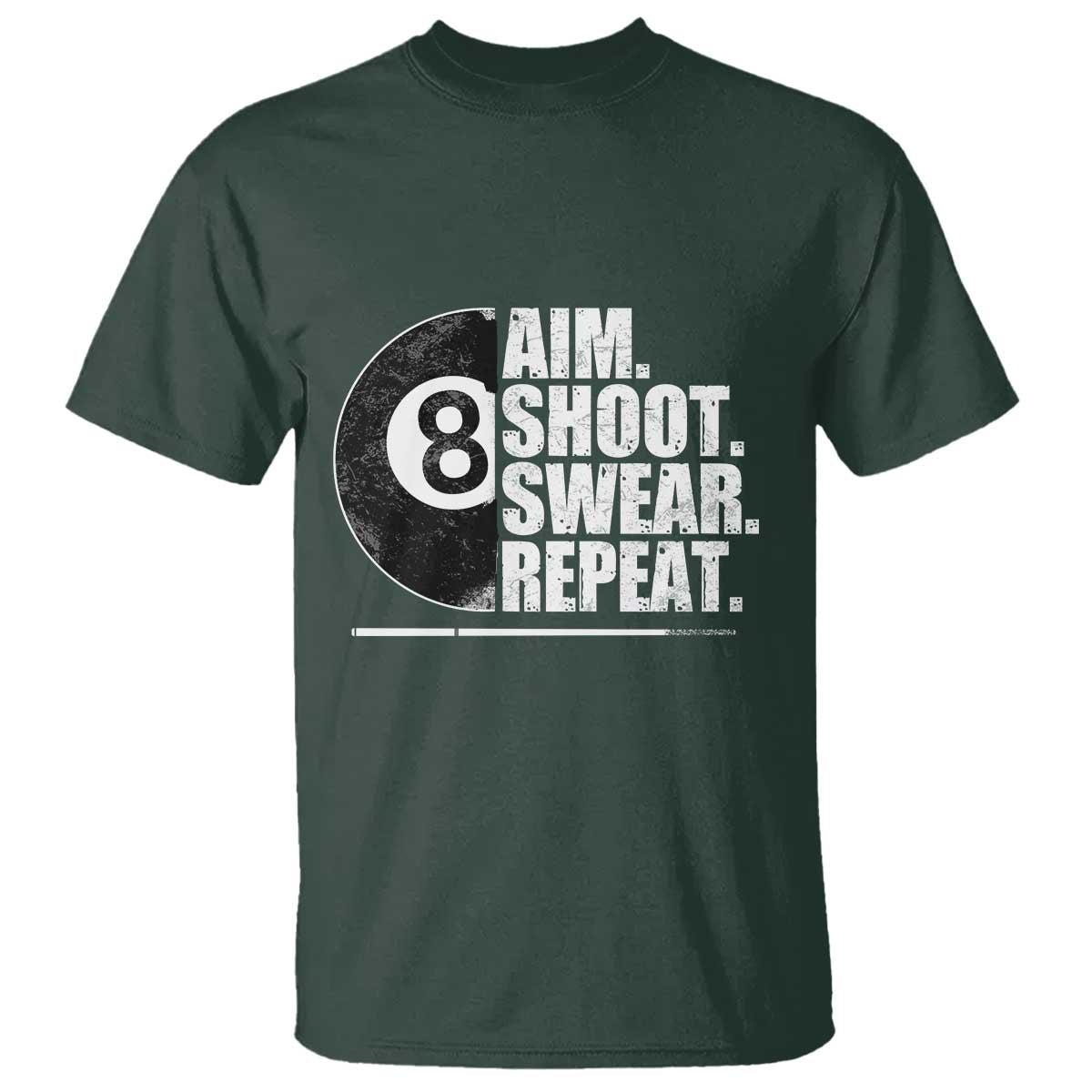 Billards Lover T Shirt Aim Shoot Swear Repeat Funny Pool Balls Cue - Wonder Print Shop