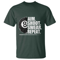 Billards Lover T Shirt Aim Shoot Swear Repeat Funny Pool Balls Cue - Wonder Print Shop