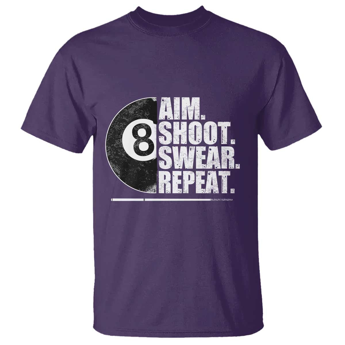 Billards Lover T Shirt Aim Shoot Swear Repeat Funny Pool Balls Cue - Wonder Print Shop