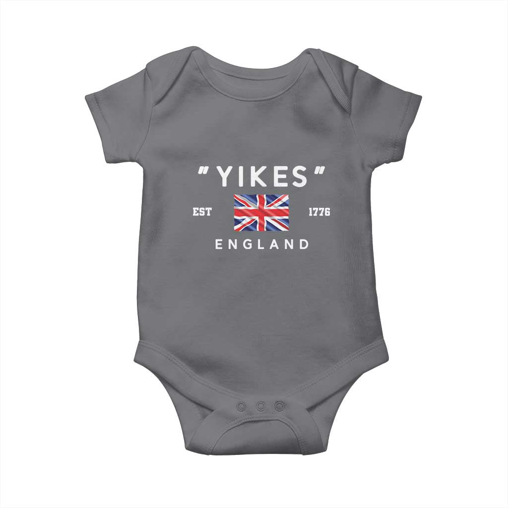 Funny Yikes England 1776 Baby Onesie 4th Of July USA Union Jack Flag - Wonder Print Shop
