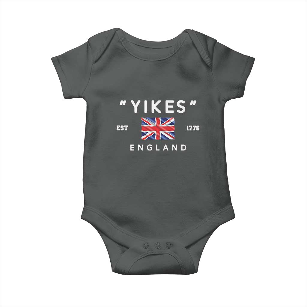 Funny Yikes England 1776 Baby Onesie 4th Of July USA Union Jack Flag - Wonder Print Shop
