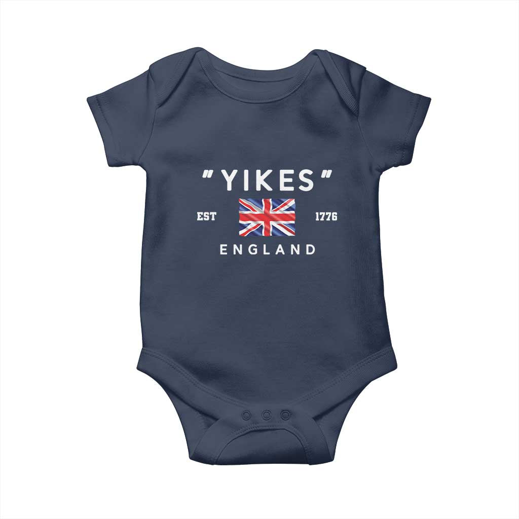 Funny Yikes England 1776 Baby Onesie 4th Of July USA Union Jack Flag - Wonder Print Shop