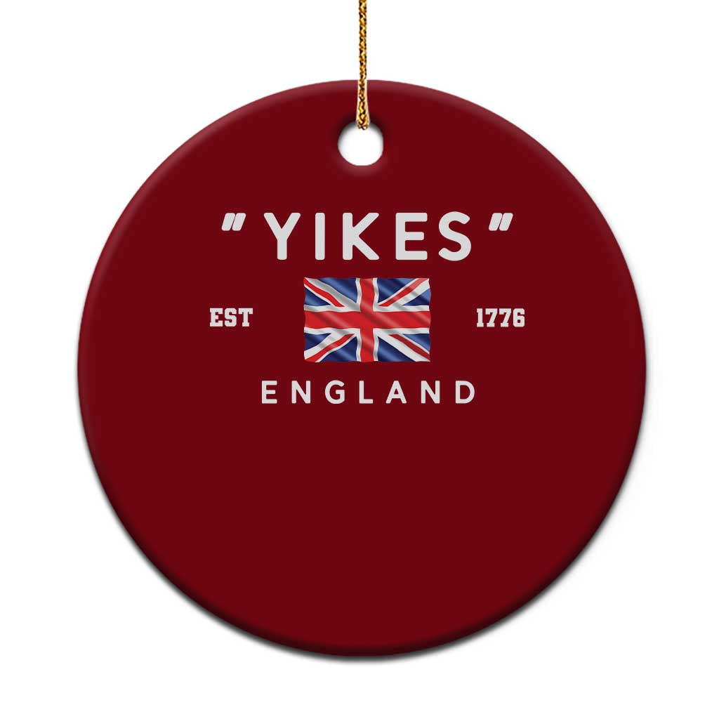 Funny Yikes England 1776 Ceramic Ornament 4th Of July USA Union Jack Flag - Wonder Print Shop