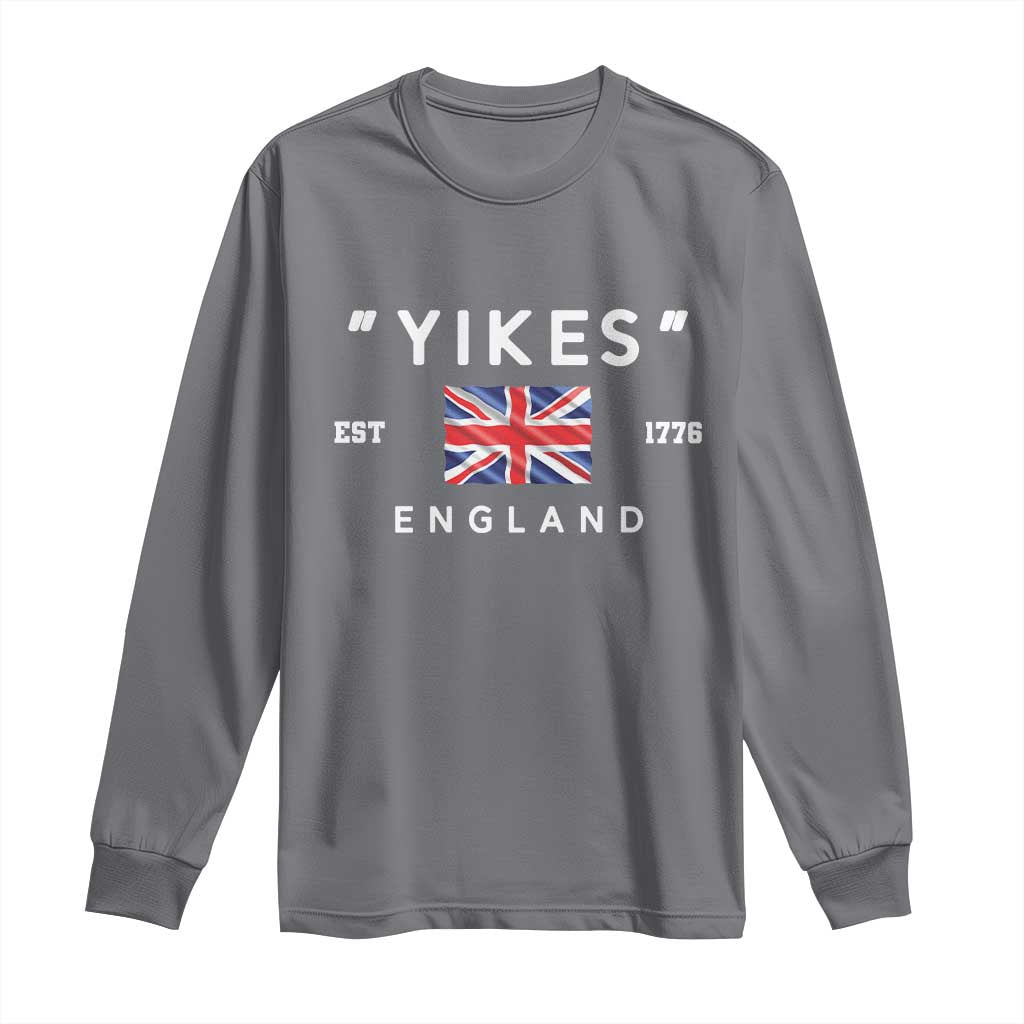 Funny Yikes England 1776 Long Sleeve Shirt 4th Of July USA Union Jack Flag - Wonder Print Shop