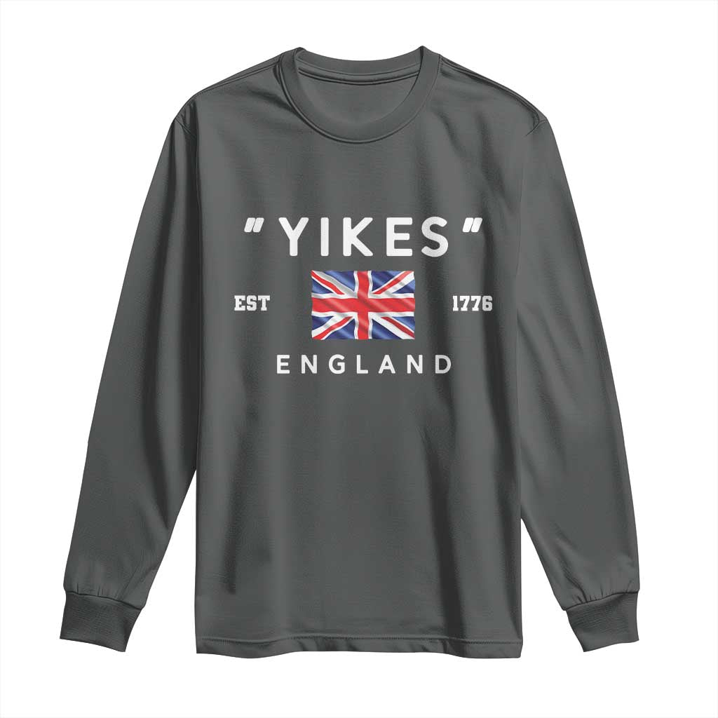 Funny Yikes England 1776 Long Sleeve Shirt 4th Of July USA Union Jack Flag - Wonder Print Shop